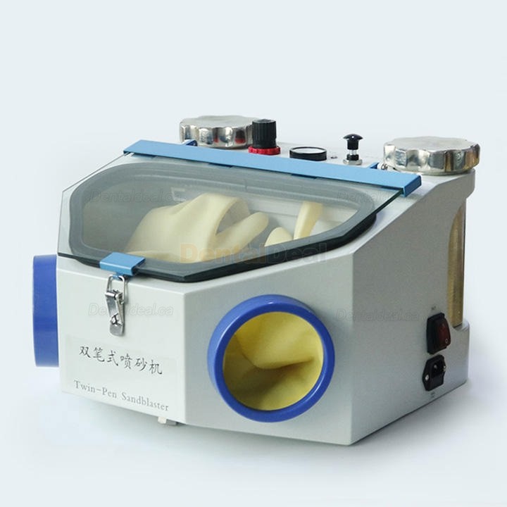 JG-218 Dental Lab Sandblasting Machine Laboratory Sandblaster Twin-Pen
